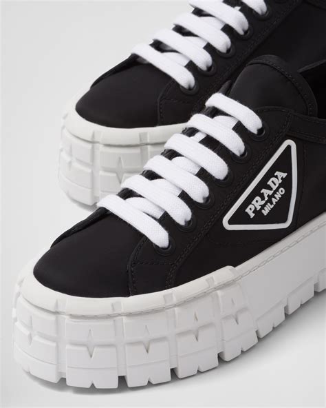 gabardine prada sneakers|Prada double wheel platform sneaker.